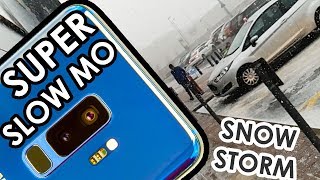 Bad Snow Storm SUPER SLOW MO! Samsung Galaxy S9 Camera