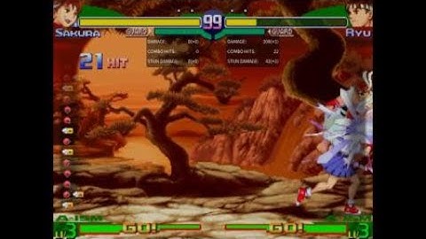 Street Fighter Alpha 3 Sakura advanced combo 1