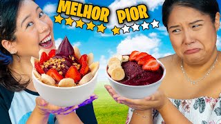 PROVANDO O AÇAÍ DE PIOR E MELHOR AVALIAÇÃO DO APLICATIVO | Blog das irmãs