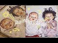 🎨 PAINTING my brother and I timelapse | destress with me