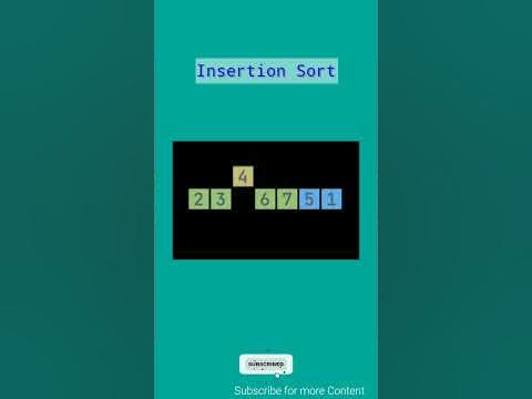 Insertion Sort Animation Video🚀 #algorithm #insertion #sorting #DSA # ...