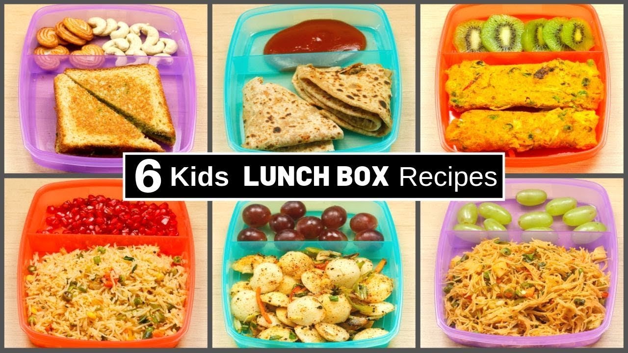 6 Kids MONDAY to Saturday LUNCH BOX Recipes |  Quick Tiffin Box Recipe Ideas | MintsRecipesHindi