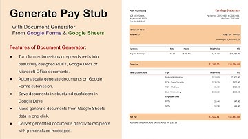 How to Automatically Generate Pay stub & Send Emails Using Google Forms & Google Sheets