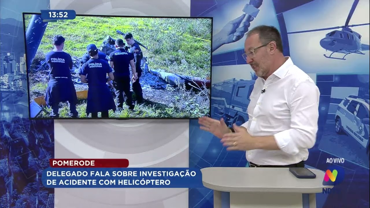 Pomerode: delegado fala sobre investigação de acidente com helicóptero