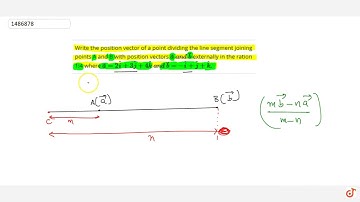 Write the position vector of a point dividing the line segment joining points A and B with posit...