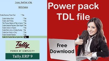 TALLY POWER PACK TDL FILE FULL VIDEO HINDI MEIN 2019