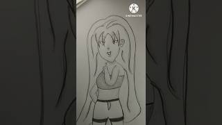 Cute Girl Anime #youtubeshorts #drawing #viral