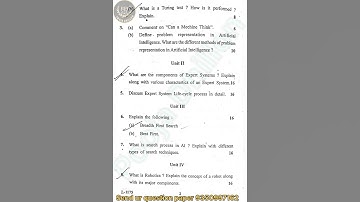 KUK BCA 5th sem Artificial Intelligence examination 2022