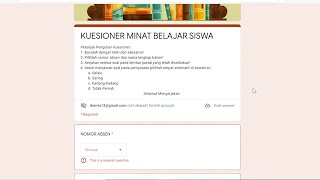 Cara Pengisian Kuesioner Minat Belajar Siswa