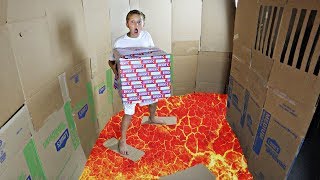 Box Fort Obstacle Course! Birthday Present Opening