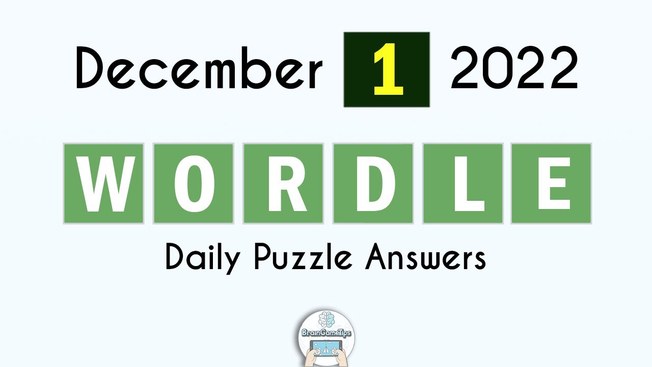 Wordle December 1 2022 Today Answer YouTube