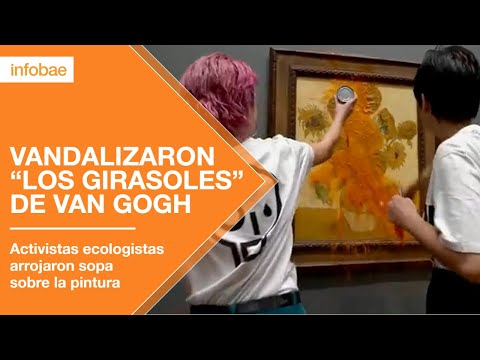 Activistas ecologistas arrojaron sopa sobre la pintura “Los girasoles” de Van Gogh en la National Gallery de Londres