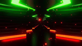 🔷 4K Screensaver – Green & Red Neon Futuristic Corridor VJ (No Sound)