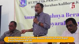 Sambutan Lurah Kalibaru, Suyono dalam Rapat Kerja Pengurus RW 06