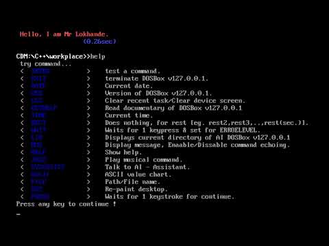 My own Command Prompt project in C/C++ | Mr Lokhande | Ankush Lokhande