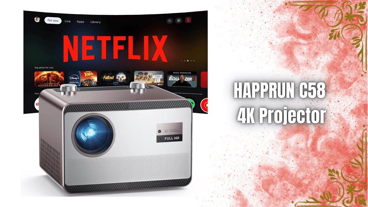 HAPPRUN C58 4K Projector Review | 2000 ANSI, Netflix Licensed, WiFi & Bluetooth