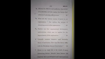 Ignou MCO-01 Organization Theory And Behavior question June 2024