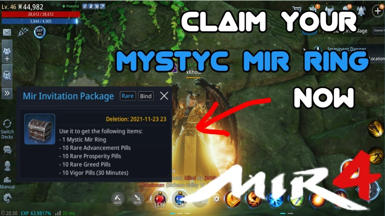 MIR4 Preregistration Coupon code / Gift Code Free Mystic Mir Ring