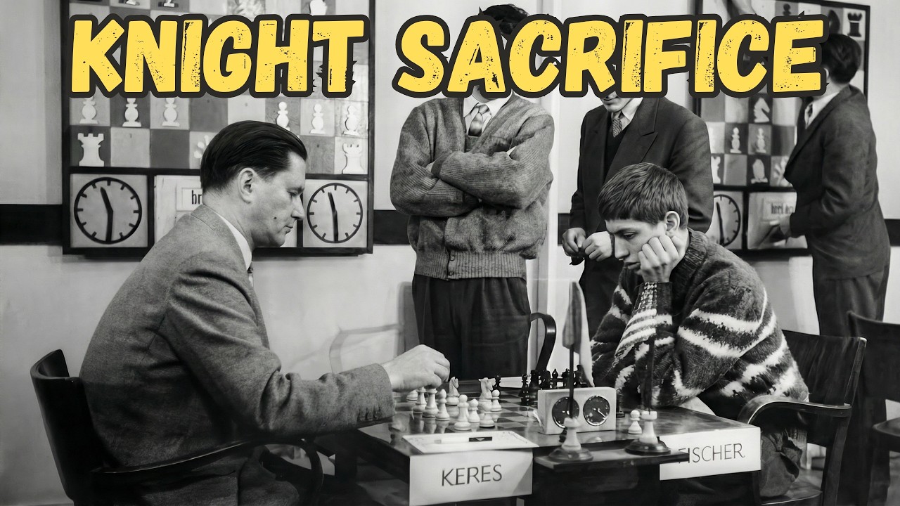 Bobby Fischer vs Paul Keres | Knight Sacrifice to Open the King | Zurich 1959