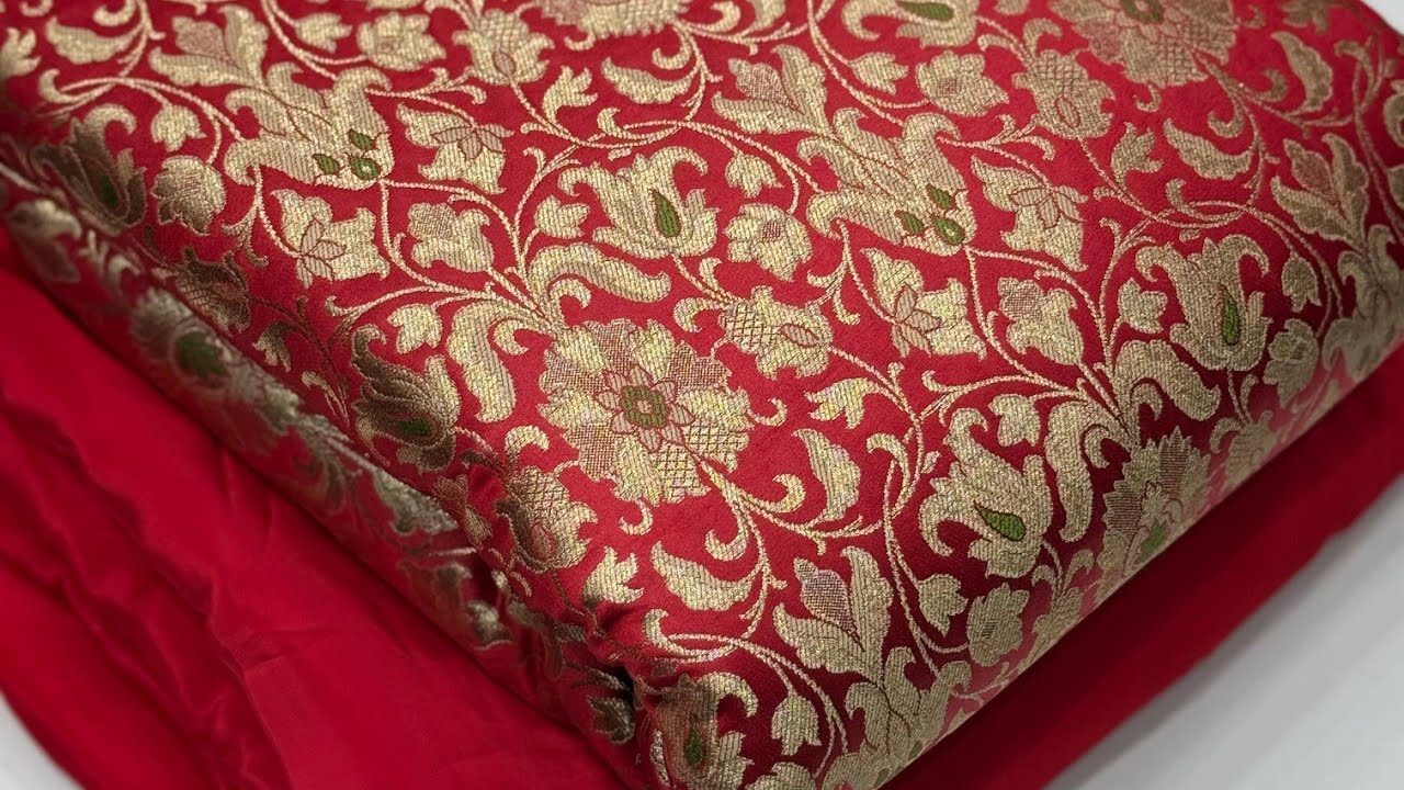 Full pure brocade heavy handwork with pure silk  