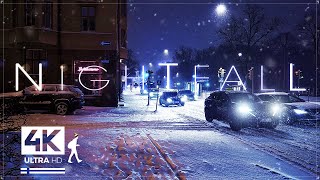 3 Hours of Deep Snowfall Night Walks in Finland  Slow TV 4K