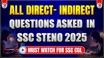 DIRECT INDIRECT QUESTIONS ASKED IN STENO EXAM 2025 | ENGLISH BY PSP SIR | PARMAR SSC