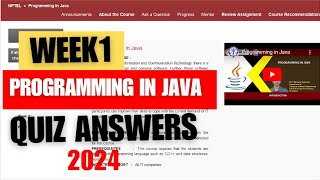 programming in java | week 1 quiz answers 2024 | nptel swayam  #nptel2024 #nptelcourseanswers #java