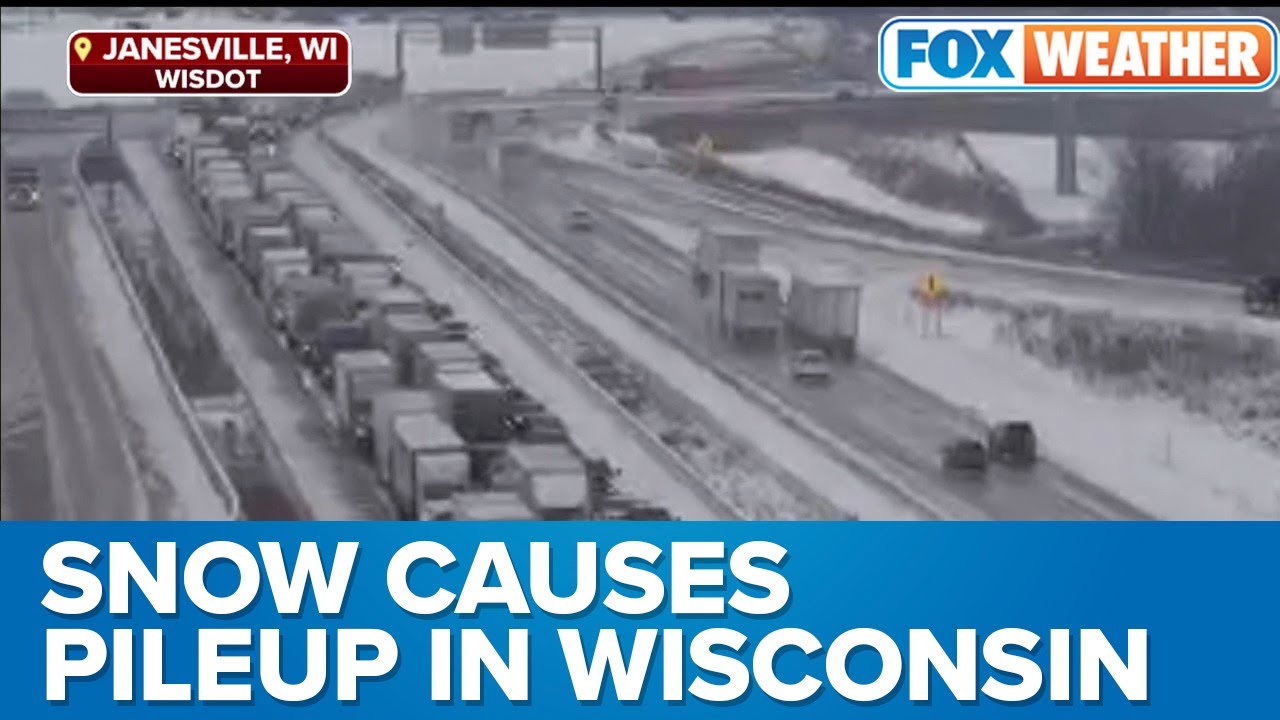 Band of Heavy Snow Leads To Multi-Car Pileup in Wisconsin - YouTube