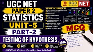 UGC NET Statistics Unit 5 Part 2 | Important MCQs &amp; Solutions #ugcnetstatistics#ugcnet2026 