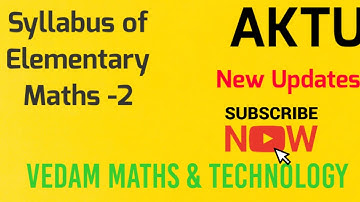 Syllabus Elementary Maths -2 || AKTU || Syllabus Maths || Bio Technology ||