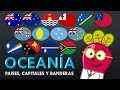 OCEANIA 🌏 Paises Capitales Banderas y Mapas del Mundo Geo