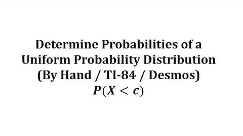 Determine Uniform Random Variable Probabilities P(X less than c): By Hand/TI84/Desmos