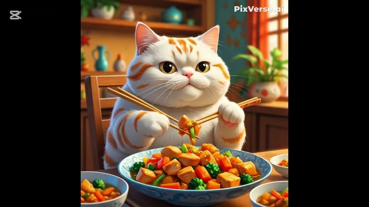 "AI Cat Fun Moments | Cooking, Playing & More | Relaxing Music Compilation"