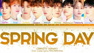 CRAVITY (크래비티) - Spring Day Cover BTS [Color Coded Lyrics HAN/ROM/ENG]