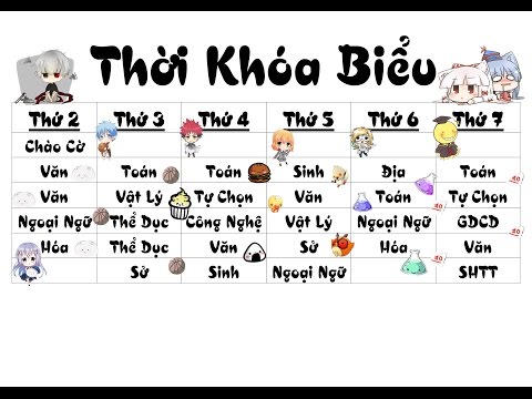 Video Làm thời khóa biểu đẹp cho Fan Anime - youtube