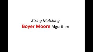 Boyer Moore Sring Matching