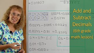 Add and subtract decimals (6th grade math)
