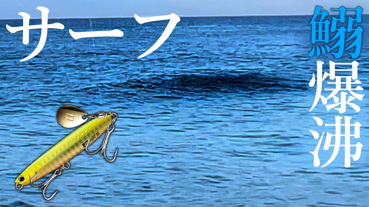 【釣り】やった！デカいっ...！ベイトが爆沸きするサーフにジグを投げ込むと...【ジグパラサーフ】