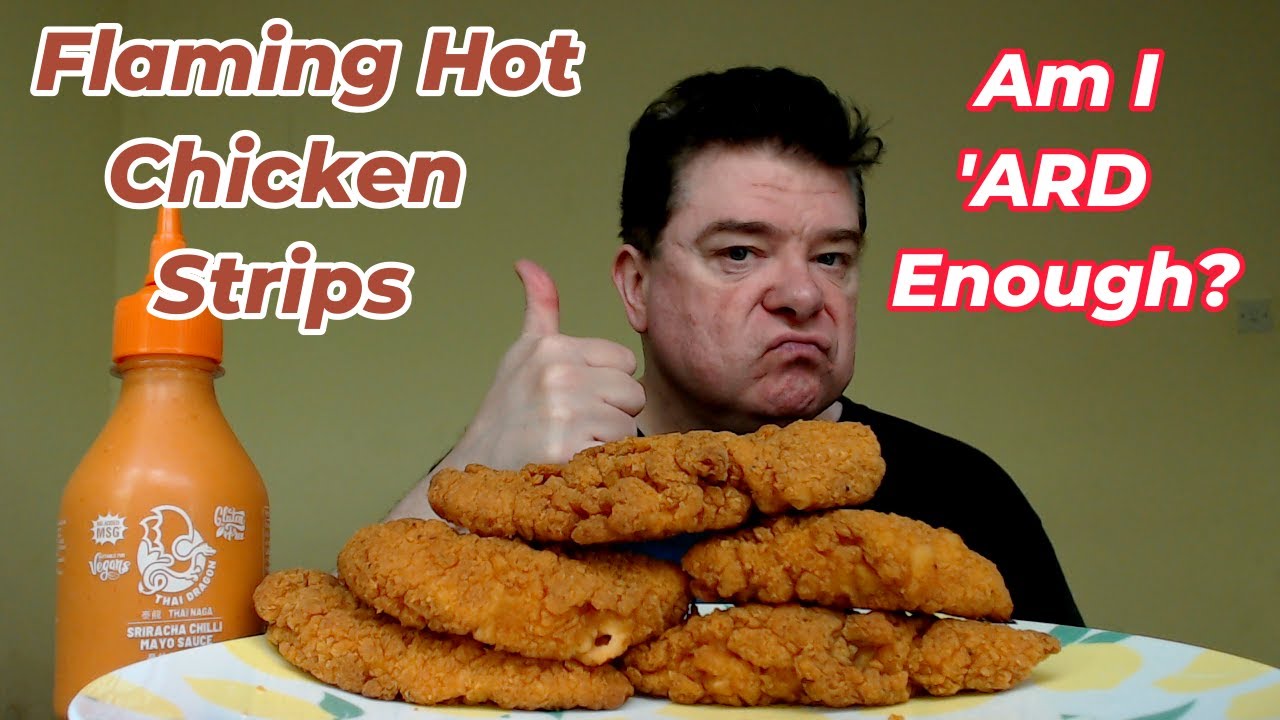 ASMR - Eating Flaming Hot Chicken Strips With Hot Sauce For Lunch