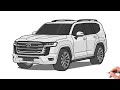 How To Draw A TOYOTA LAND CRUISER 300 2021 Drawing Toyota Land Cruiser 2022