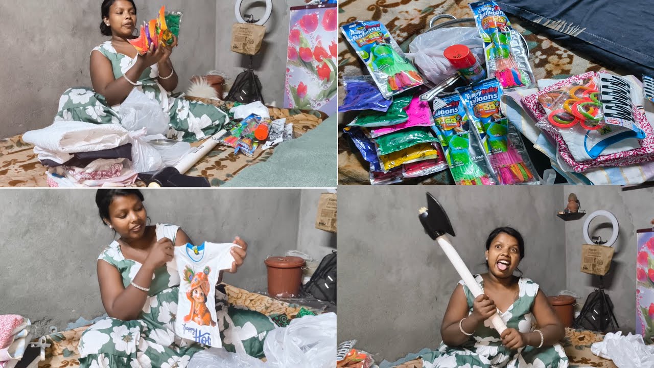 #like Bacho Logon Ke liye Holi ka shopping Itna Sara kiye 👈￼