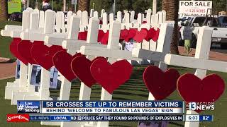 58 crosses set up to remember Las Vegas shooting victims