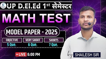 up deled 1st sem maths classes / Maths model paper 2025 / UP DElEd first semester maths