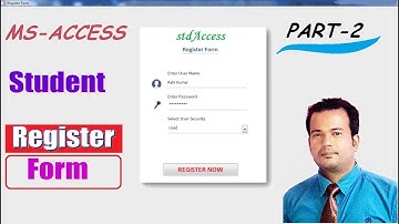 Create Student Registration form in access 2007 Part -2