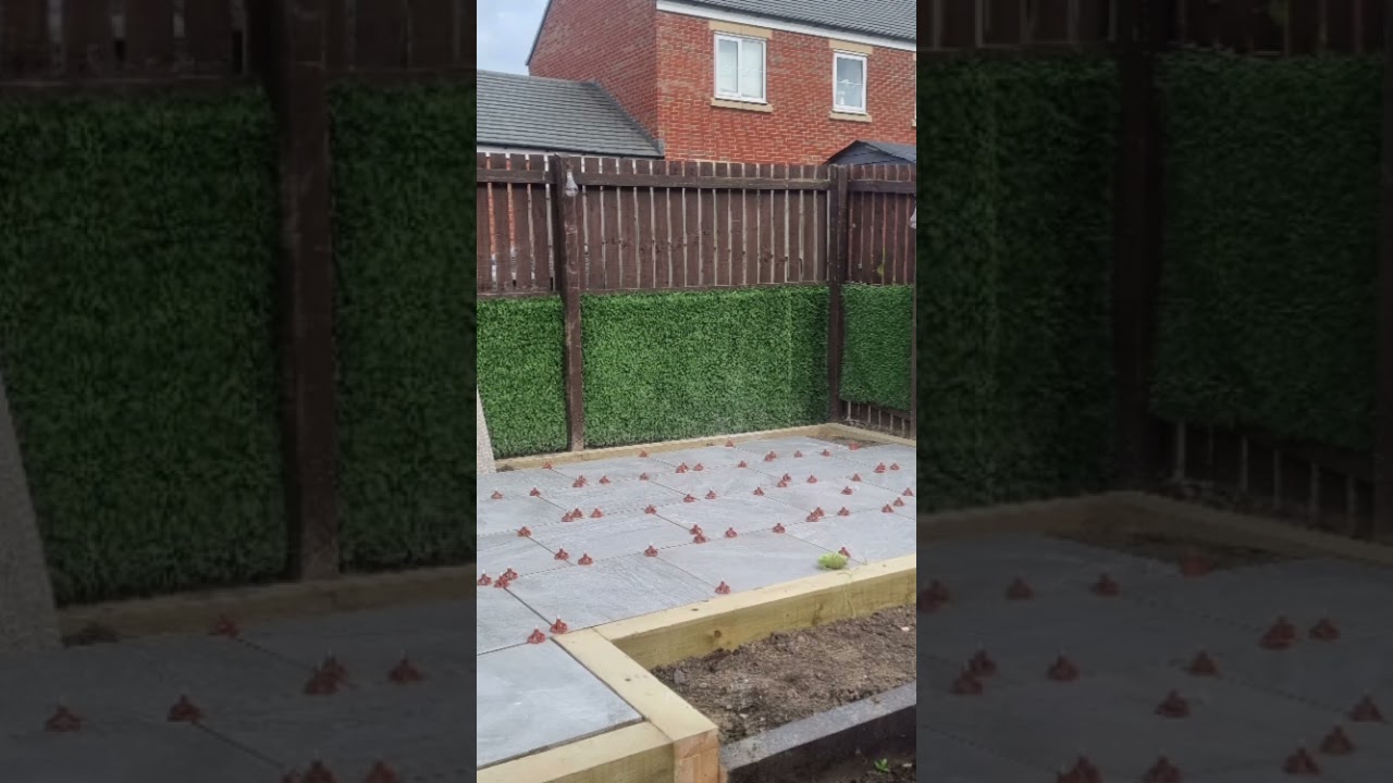 replacing the old decking with a nice Patio area useing 600x600 Porcelain tiles