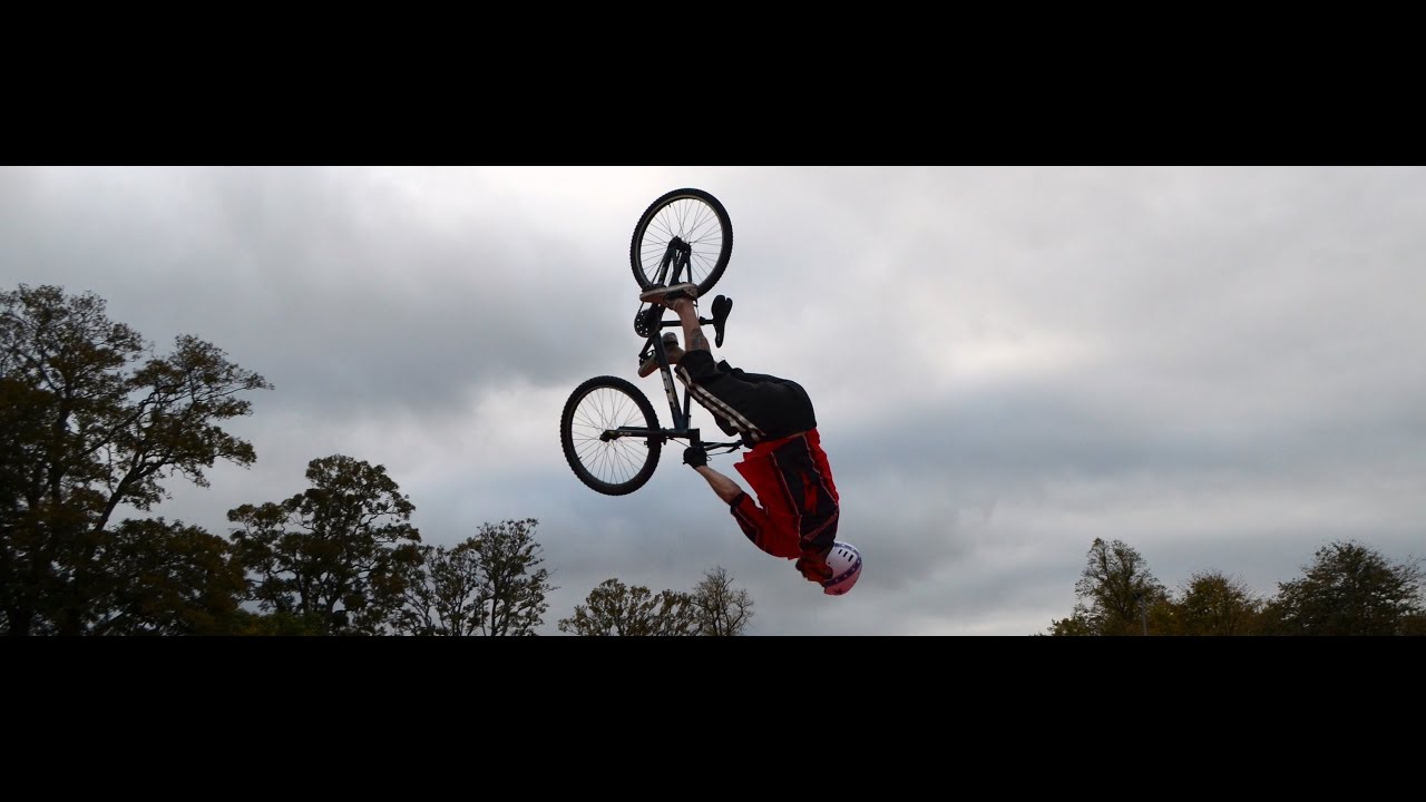 Mountain Bikes Airbag Jump South inch Park Perth Perthshire Scotland