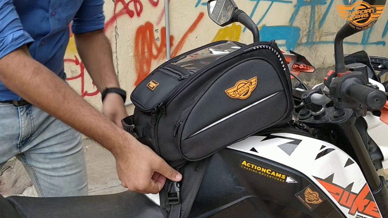 Installation for Guardian Gears Shark Universal 28L Tank bag as a Tail Bag