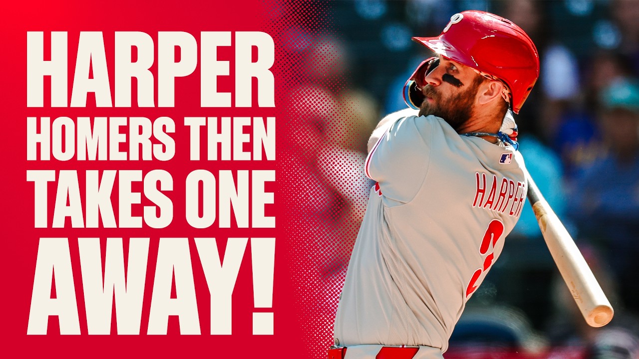 Bryce Harper HOMERS then ROBS Julio Rodríguez!