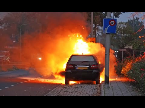 Autobrand op de Langewijk