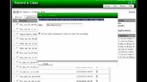 Get Class Link - Linking to a Tegrity Recording Outside of your LMS